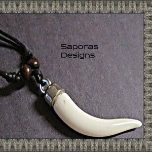 COPY - Handmade Wolf Tooth Design Necklace Native Ethnic